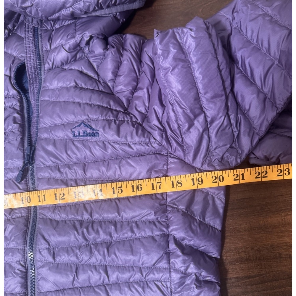 LL Bean Jacket 850 Down Puffer Downtek hooded pertex Quantum women S Reg Purple - Picture 8 of 10
